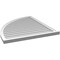 Ekena Millwork Quarter Round Top Left Surface Mount PVC Gable Vent w/ 2"W x 2"P Brickmould Sill Frame, 36"W x 42"H GVPQL36X4203SN - alternate 4
